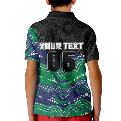 Custom Warriors Kid Polo Shirt Tiki Mascot With Aboriginal Indigenous