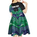 Custom Warriors Kid Short Sleeve Dress Tiki Mascot With Aboriginal Indigenous