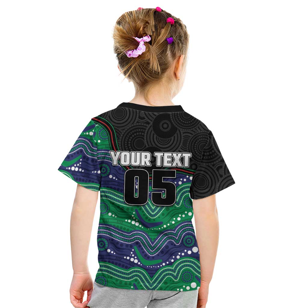 Custom Warriors Kid T Shirt Tiki Mascot With Aboriginal Indigenous