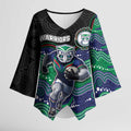 Custom Warriors Kimono Sleeve Blouse Tiki Mascot With Aboriginal Indigenous