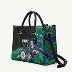 Custom Warriors Leather Bag Tiki Mascot With Aboriginal Indigenous