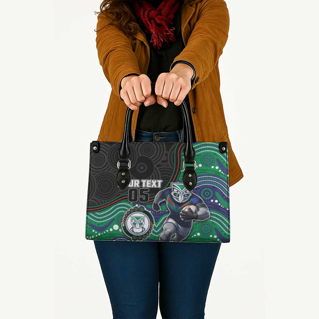 Custom Warriors Leather Bag Tiki Mascot With Aboriginal Indigenous