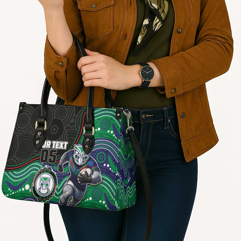 Custom Warriors Leather Bag Tiki Mascot With Aboriginal Indigenous