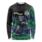 Custom Warriors Long Sleeve Shirt Tiki Mascot With Aboriginal Indigenous