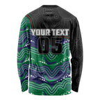 Custom Warriors Long Sleeve Shirt Tiki Mascot With Aboriginal Indigenous