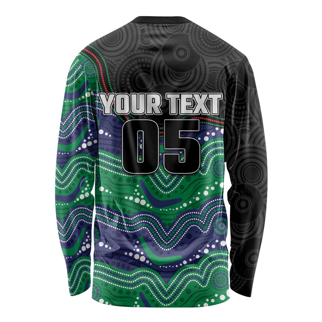Custom Warriors Long Sleeve Shirt Tiki Mascot With Aboriginal Indigenous
