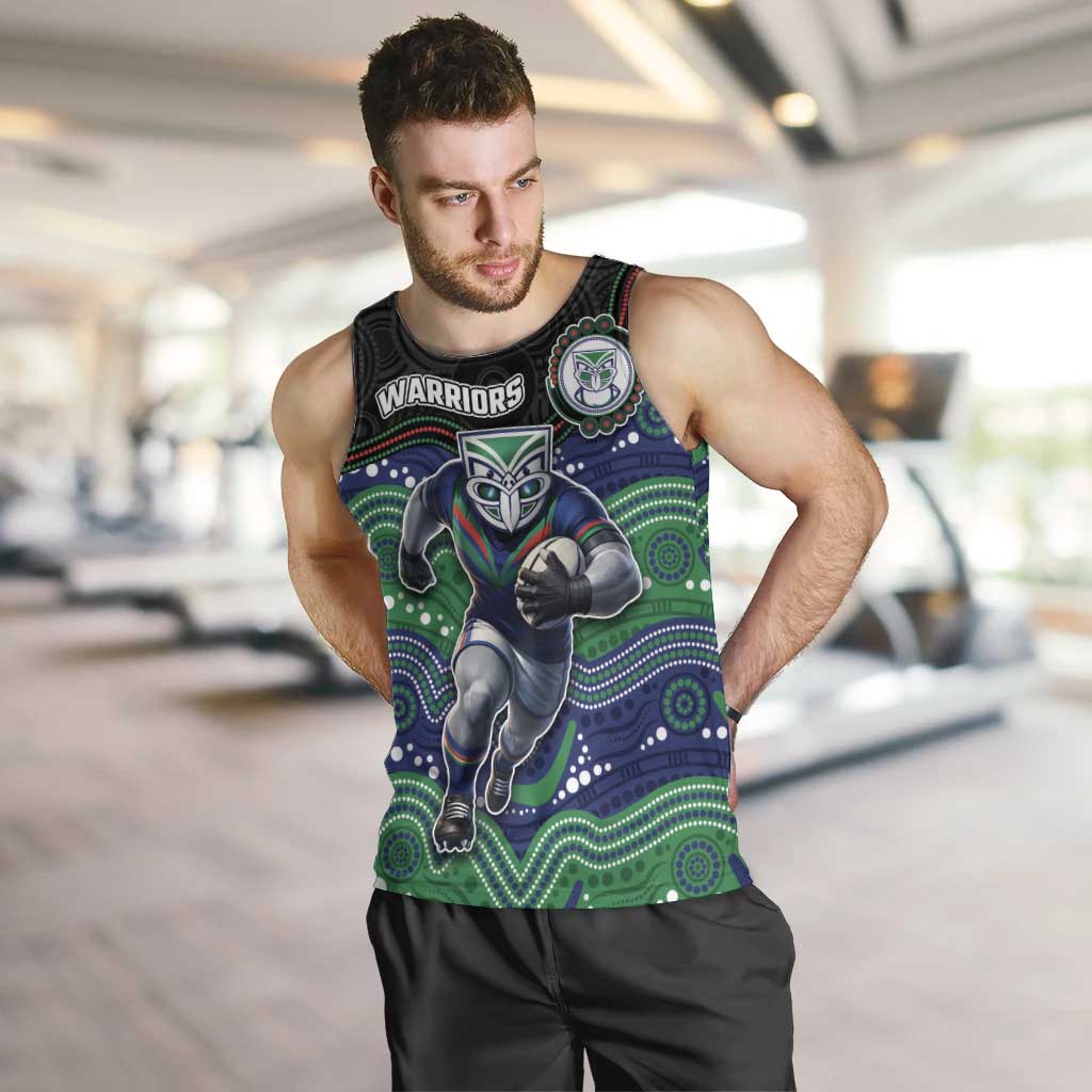 Custom Warriors Men Tank Top Tiki Mascot With Aboriginal Indigenous