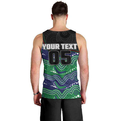 Custom Warriors Men Tank Top Tiki Mascot With Aboriginal Indigenous