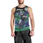 Custom Warriors Men Tank Top Tiki Mascot With Aboriginal Indigenous