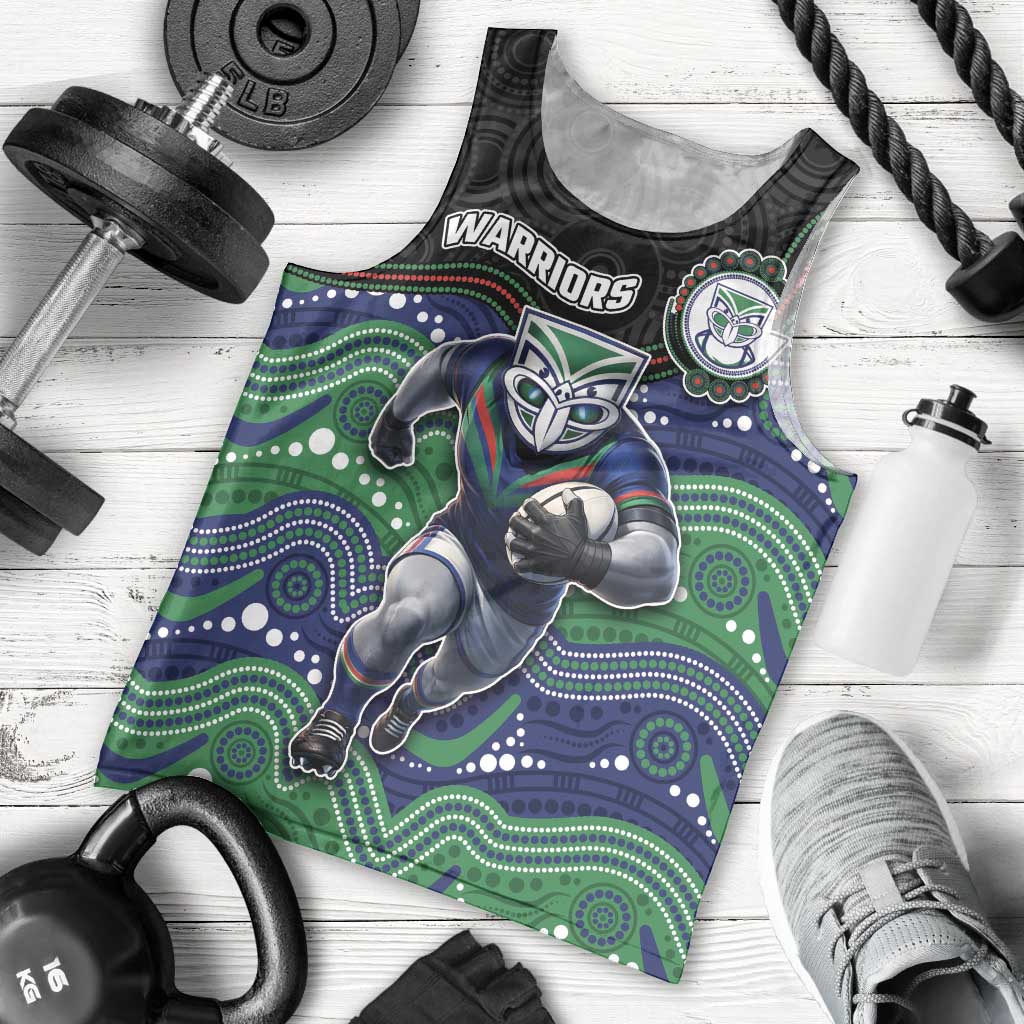 Custom Warriors Men Tank Top Tiki Mascot With Aboriginal Indigenous