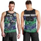 Custom Warriors Men Tank Top Tiki Mascot With Aboriginal Indigenous