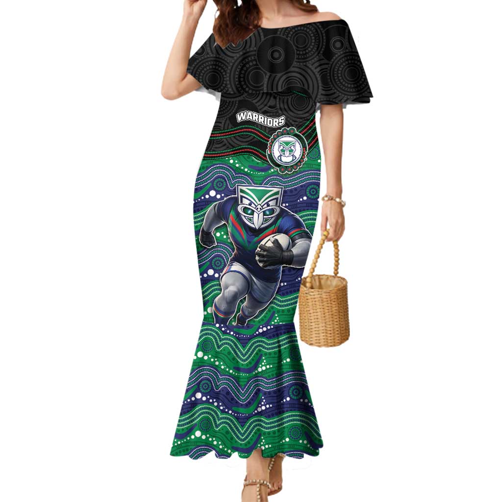 Custom Warriors Mermaid Dress Tiki Mascot With Aboriginal Indigenous
