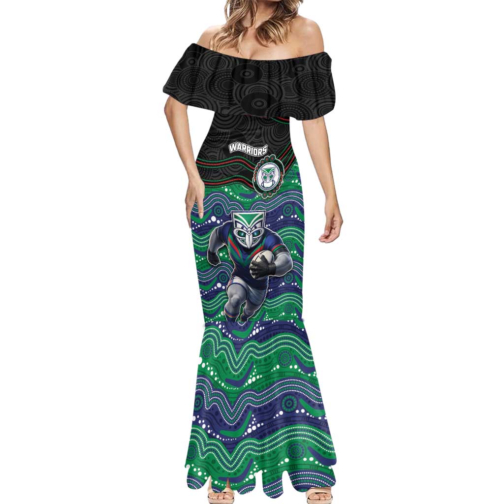 Custom Warriors Mermaid Dress Tiki Mascot With Aboriginal Indigenous
