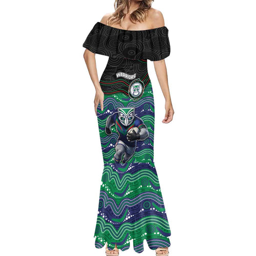 Custom Warriors Mermaid Dress Tiki Mascot With Aboriginal Indigenous
