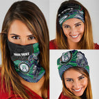 Custom Warriors Neck Gaiter Tiki Mascot With Aboriginal Indigenous