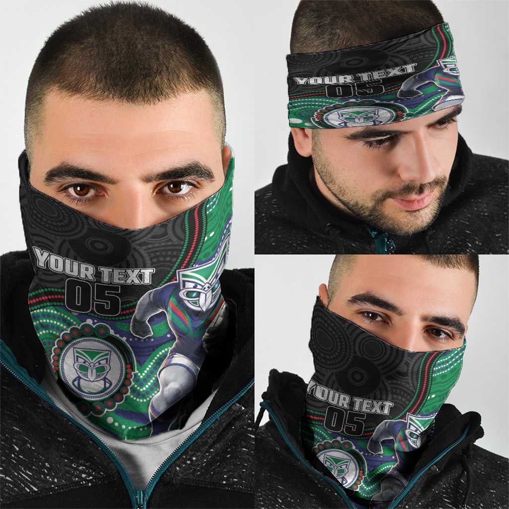 Custom Warriors Neck Gaiter Tiki Mascot With Aboriginal Indigenous