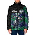 Custom Warriors Padded Jacket Tiki Mascot With Aboriginal Indigenous