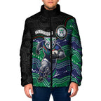 Custom Warriors Padded Jacket Tiki Mascot With Aboriginal Indigenous