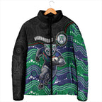 Custom Warriors Padded Jacket Tiki Mascot With Aboriginal Indigenous