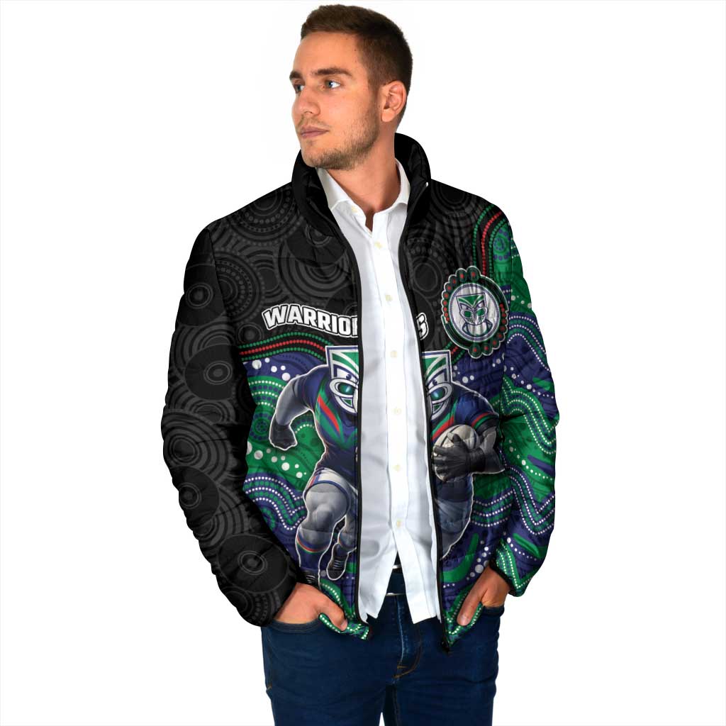 Custom Warriors Padded Jacket Tiki Mascot With Aboriginal Indigenous