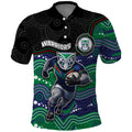 Custom Warriors Polo Shirt Tiki Mascot With Aboriginal Indigenous