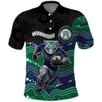Custom Warriors Polo Shirt Tiki Mascot With Aboriginal Indigenous