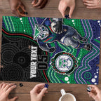 Custom Warriors Puzzle Tiki Mascot With Aboriginal Indigenous