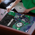 Custom Warriors Puzzle Tiki Mascot With Aboriginal Indigenous