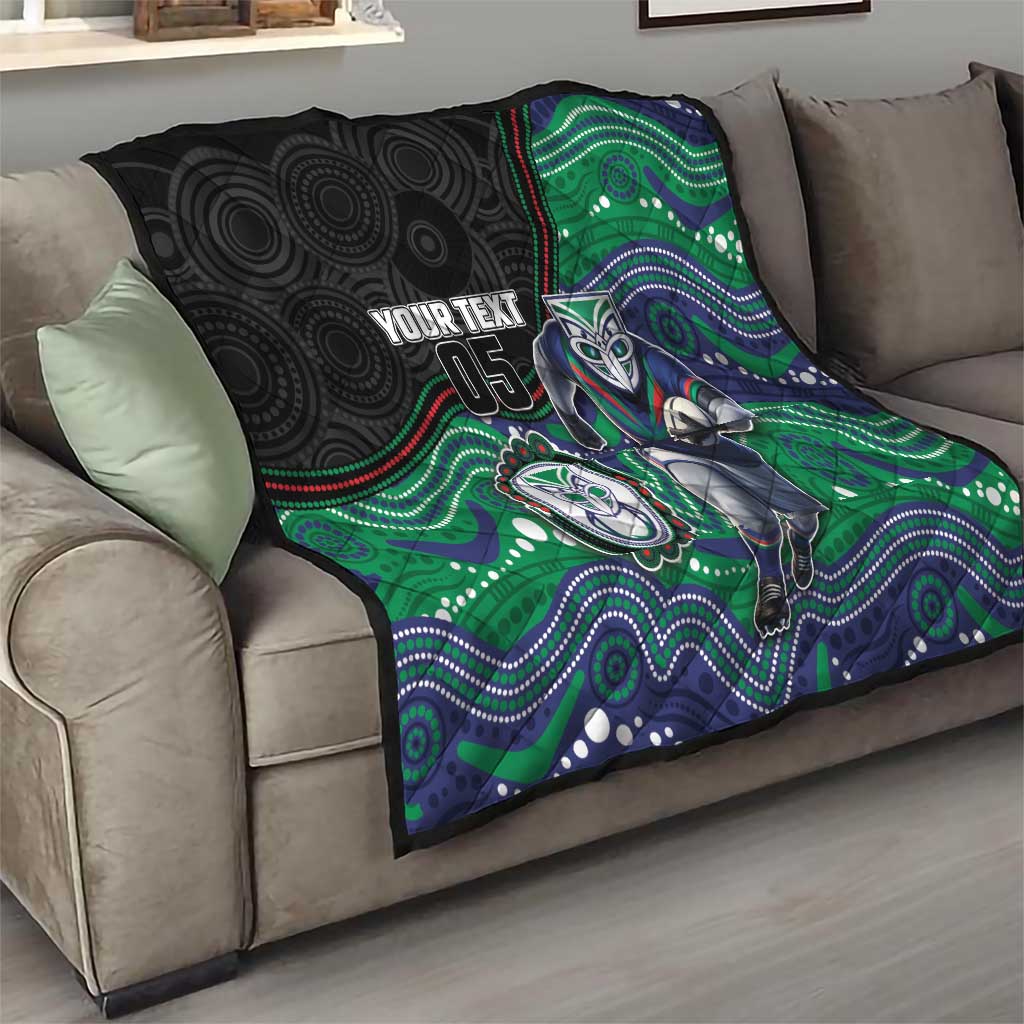 Custom Warriors Quilt Tiki Mascot With Aboriginal Indigenous