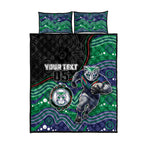 Custom Warriors Quilt Bed Set Tiki Mascot With Aboriginal Indigenous
