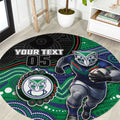 Custom Warriors Round Carpet Tiki Mascot With Aboriginal Indigenous