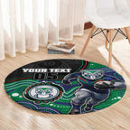 Custom Warriors Round Carpet Tiki Mascot With Aboriginal Indigenous