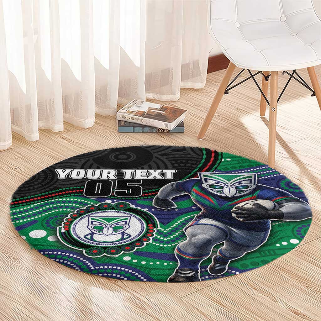 Custom Warriors Round Carpet Tiki Mascot With Aboriginal Indigenous