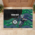 Custom Warriors Rubber Doormat Tiki Mascot With Aboriginal Indigenous