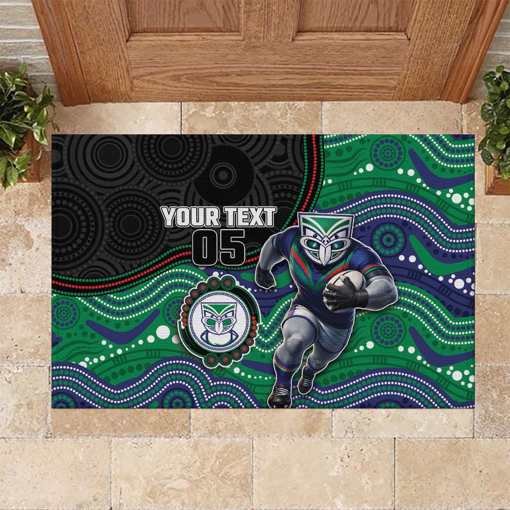Custom Warriors Rubber Doormat Tiki Mascot With Aboriginal Indigenous