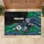 Custom Warriors Rubber Doormat Tiki Mascot With Aboriginal Indigenous