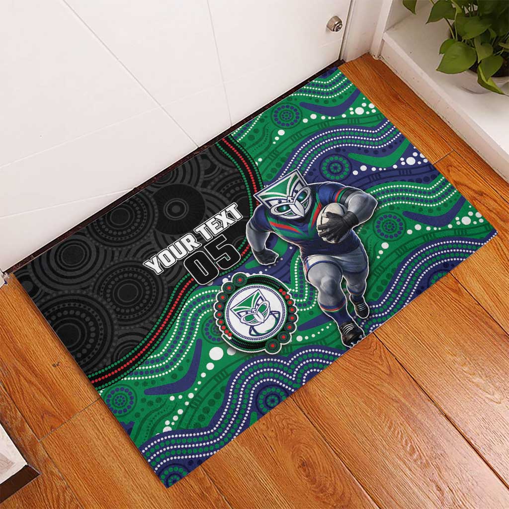 Custom Warriors Rubber Doormat Tiki Mascot With Aboriginal Indigenous