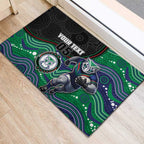 Custom Warriors Rubber Doormat Tiki Mascot With Aboriginal Indigenous