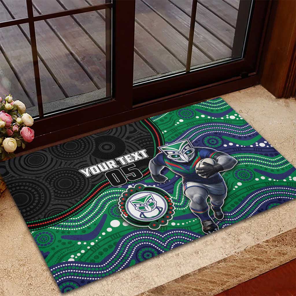 Custom Warriors Rubber Doormat Tiki Mascot With Aboriginal Indigenous