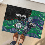Custom Warriors Rubber Doormat Tiki Mascot With Aboriginal Indigenous