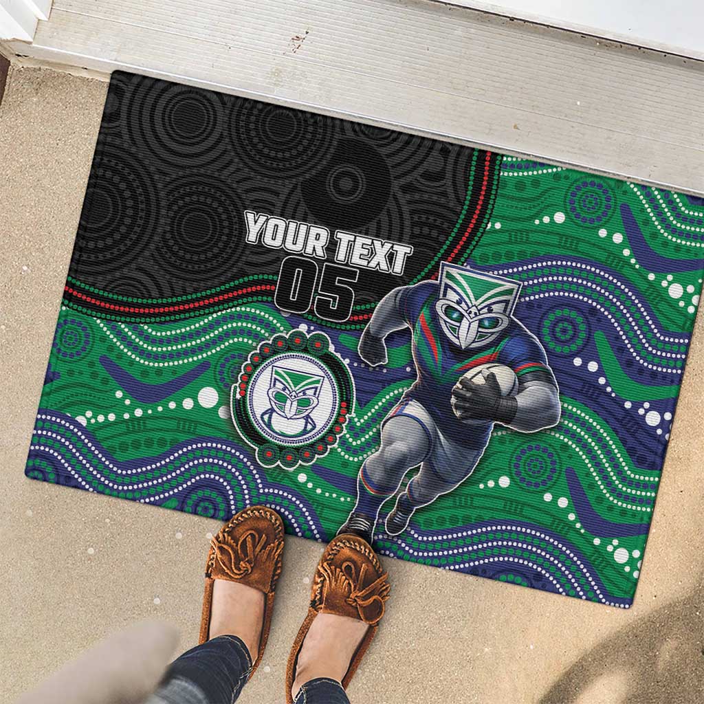 Custom Warriors Rubber Doormat Tiki Mascot With Aboriginal Indigenous