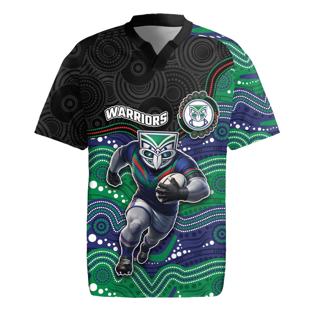 Custom Warriors Rugby Jersey Tiki Mascot With Aboriginal Indigenous