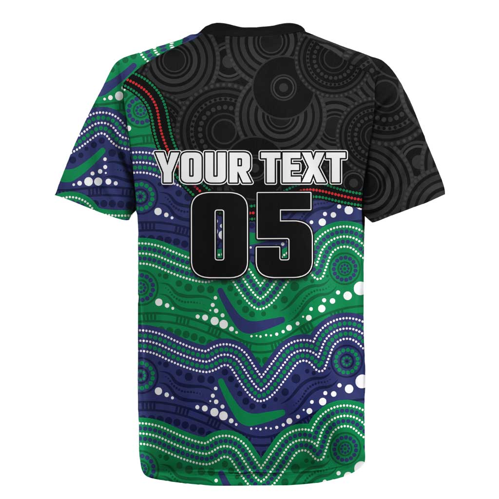 Custom Warriors Rugby Jersey Tiki Mascot With Aboriginal Indigenous