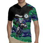 Custom Warriors Rugby Jersey Tiki Mascot With Aboriginal Indigenous
