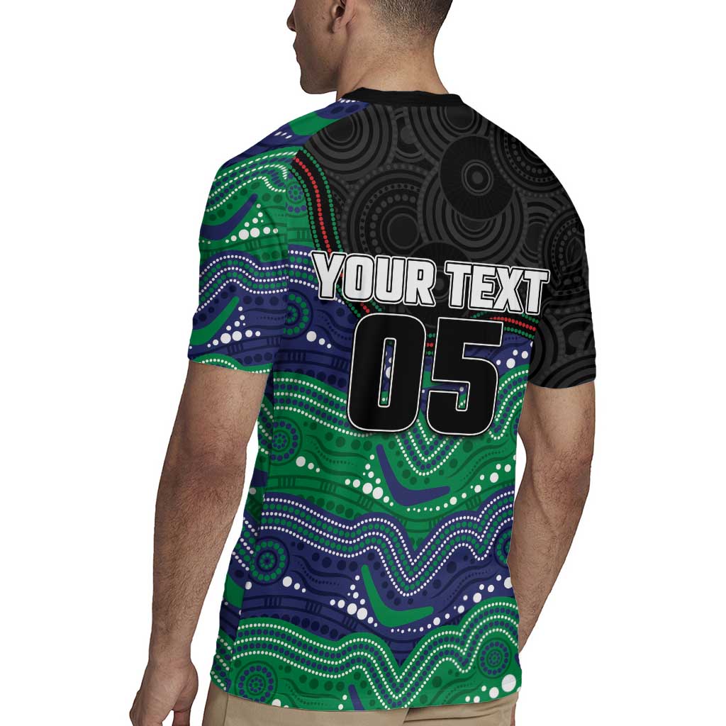 Custom Warriors Rugby Jersey Tiki Mascot With Aboriginal Indigenous