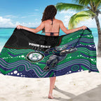 Custom Warriors Sarong Tiki Mascot With Aboriginal Indigenous