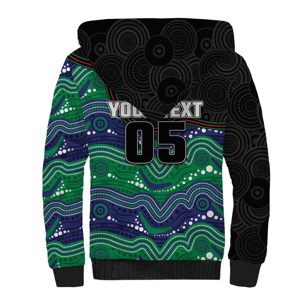 Custom Warriors Sherpa Hoodie Tiki Mascot With Aboriginal Indigenous