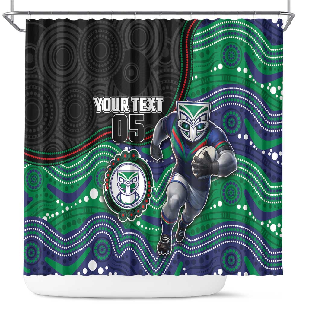 Custom Warriors Shower Curtain Tiki Mascot With Aboriginal Indigenous