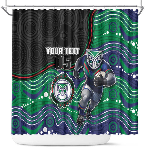 Custom Warriors Shower Curtain Tiki Mascot With Aboriginal Indigenous