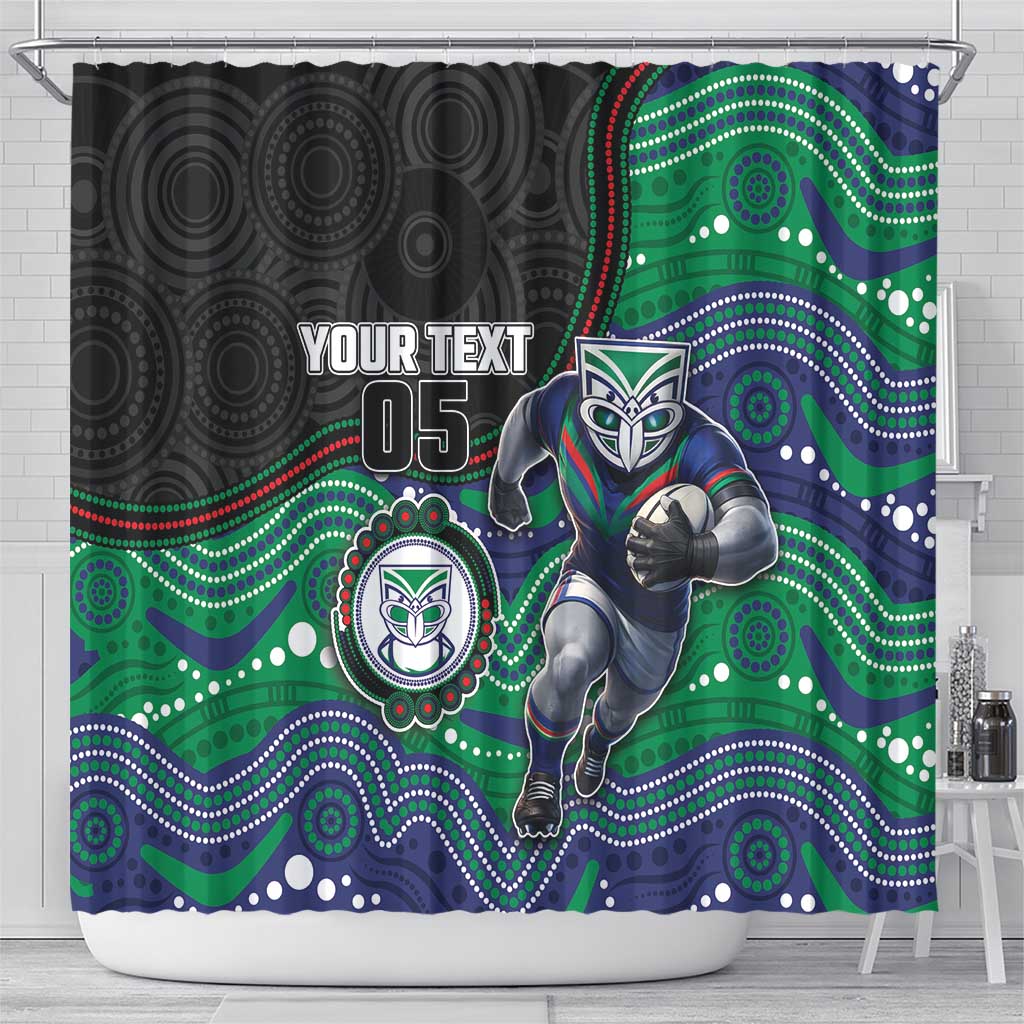 Custom Warriors Shower Curtain Tiki Mascot With Aboriginal Indigenous